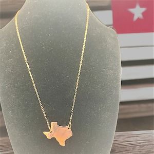 Texas Shaped Pendant Copper 21 3/8 Inch Necklace!